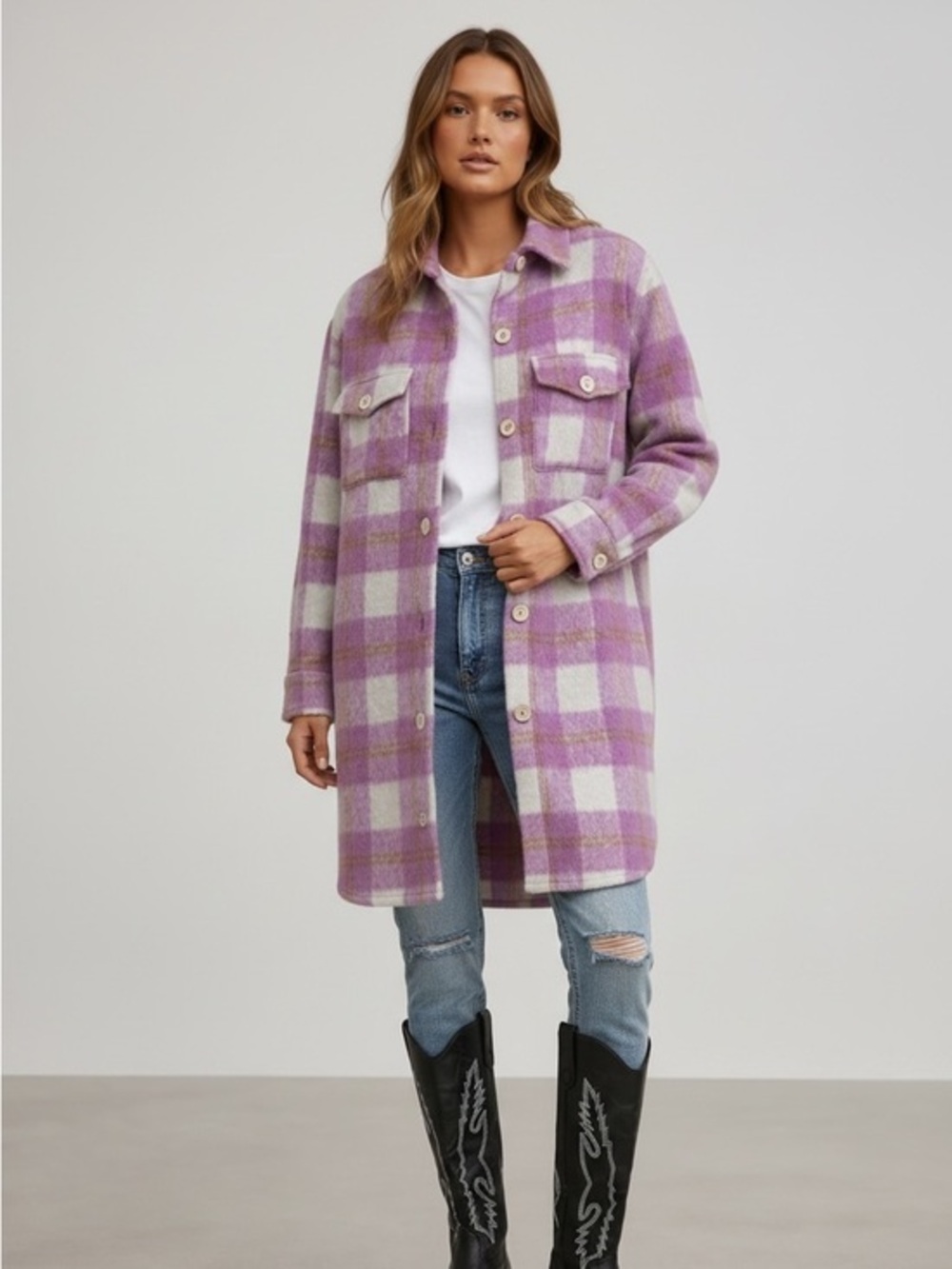 Purple Plaid Jacket